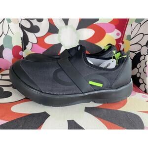 OOFOS 00MG Low Black Gray Slip On Round Toe Mesh Comfort Shoes 11 NWT